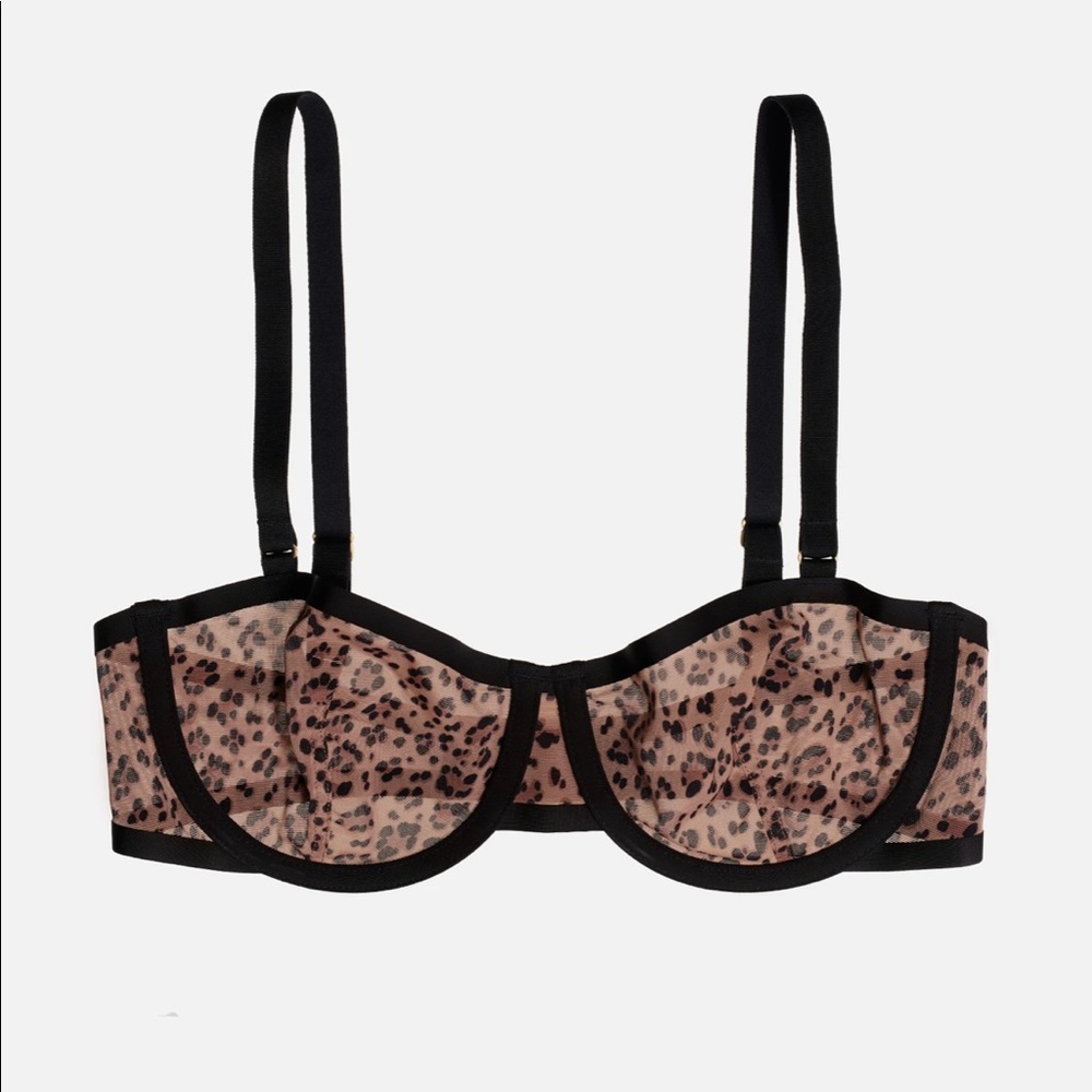 CUUP The Balconette Bra 32F Leopard (fits 34E)